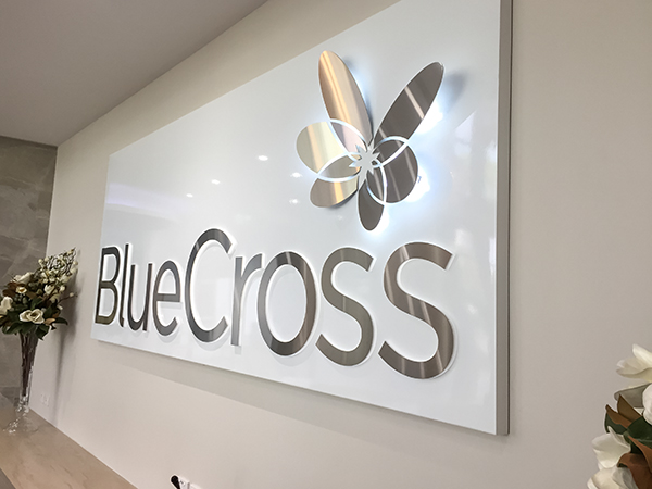 blue cross signage